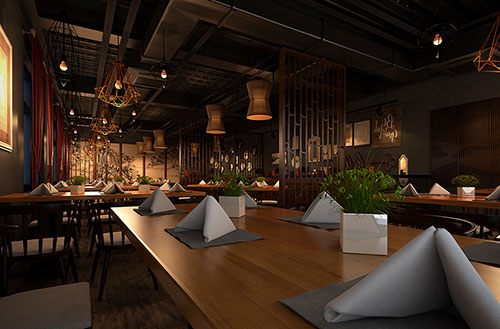 皇桐镇简约大气中式风格餐厅设计装修效果图